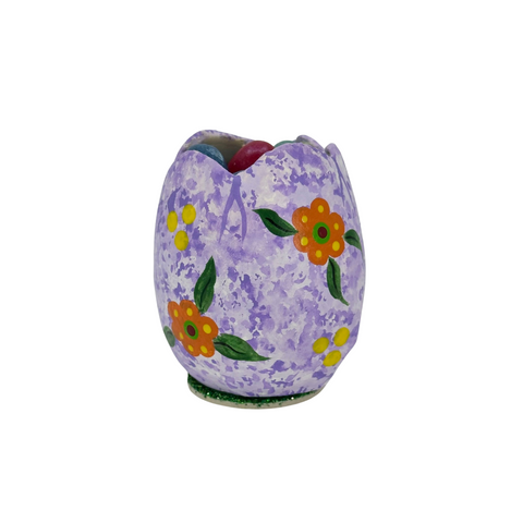 Floral Painted Petite Cracked Egg