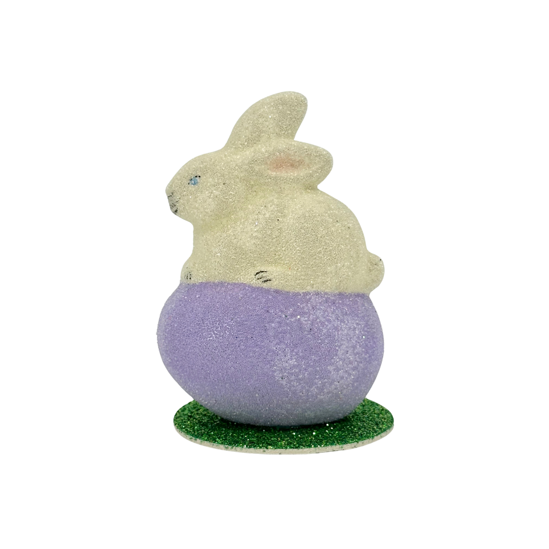 Beaded Cream Bunny on Colored Egg