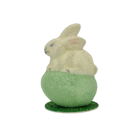 Beaded Cream Bunny on Colored Egg
