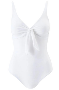 Lisbon Knotted One Piece Swimsuit in White