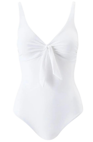 Lisbon Knotted One Piece Swimsuit in White