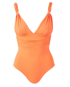Panarea Deep-V One Piece Swimsuit in Orange