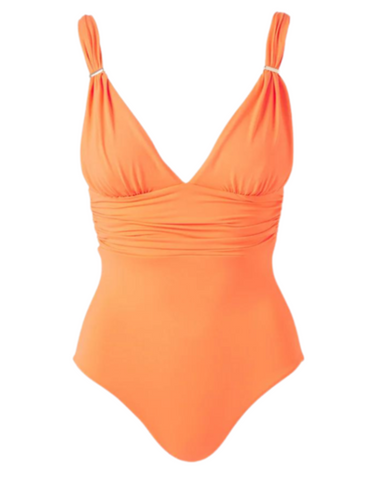Panarea Deep-V One Piece Swimsuit in Orange