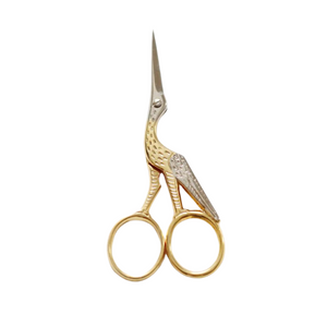 Italian Engraved Gold Crane Scissors