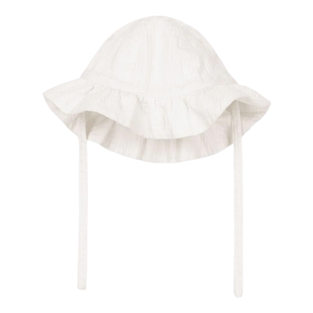 Ruffled Sun Hat in White