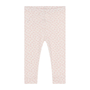 Floral Print Leggings in Pink + White