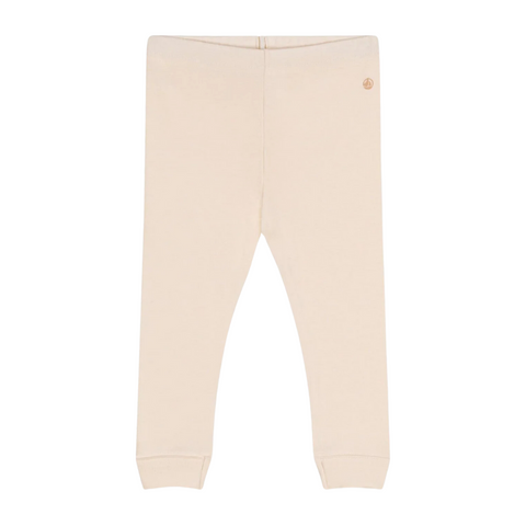 Solid Cotton Leggings in Cream