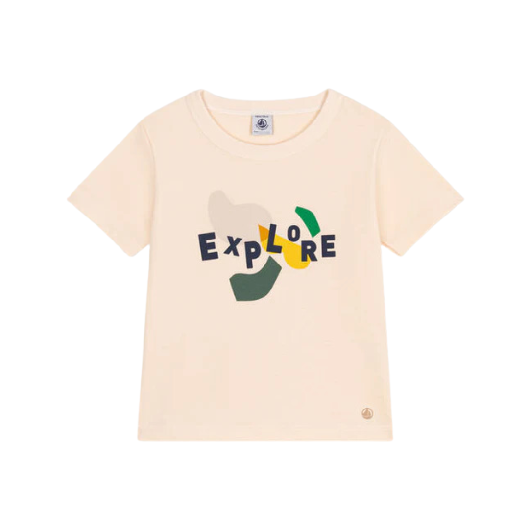 Explore Short Sleeve Graphic Tee in Cream