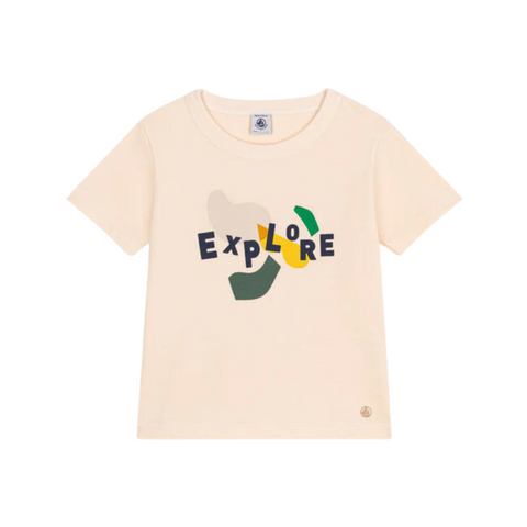 Explore Short Sleeve Graphic Tee in Cream