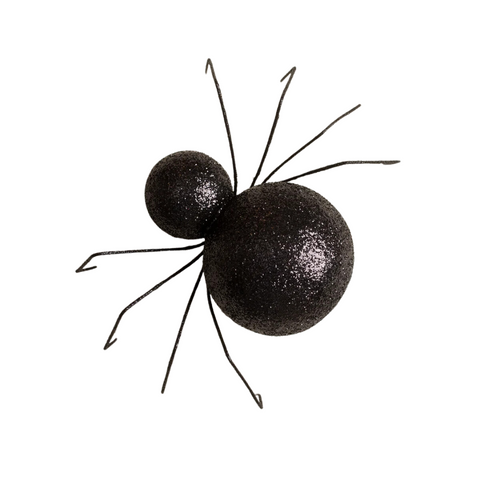 Extra Large Glittered Spider in Black