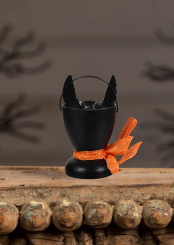 Resin Hand-Painted Black Cat Egg Cup