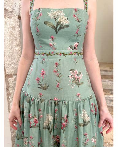 Lima Spaghetti Strap Tiered Maxi Dress in Orquidea