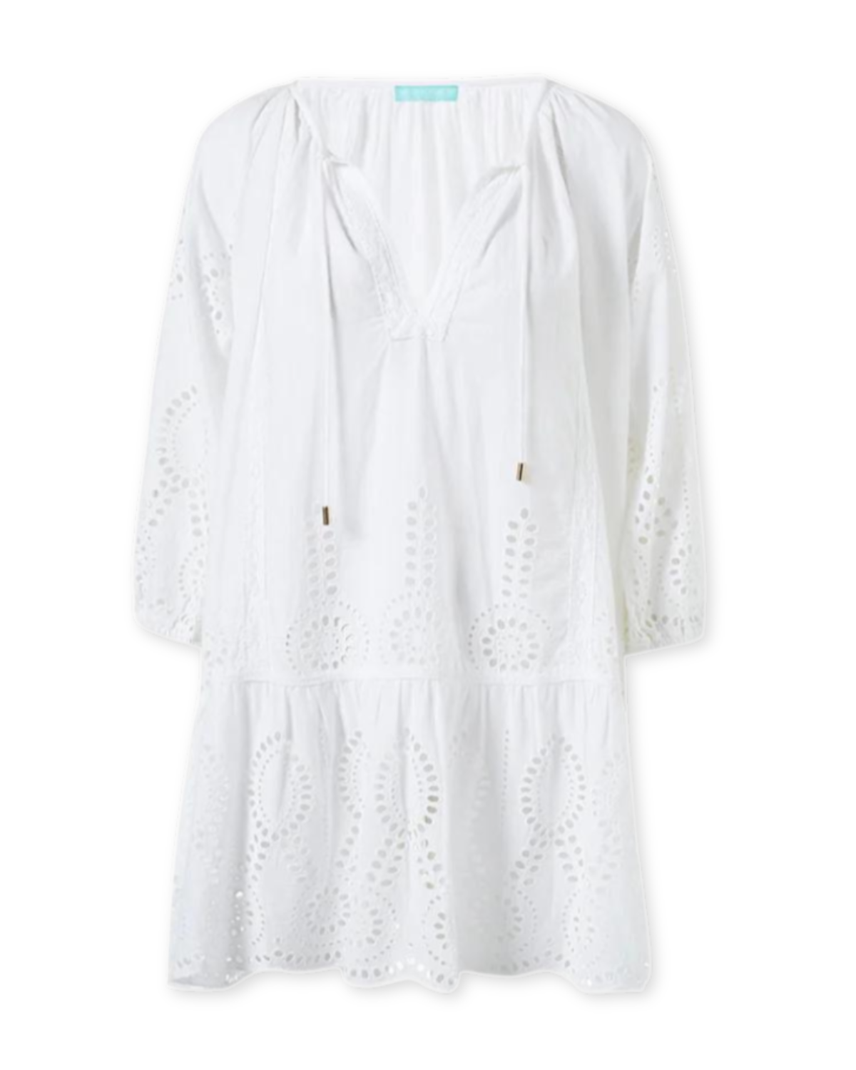 Ashley Eyelet Half Sleeve Coverup in White