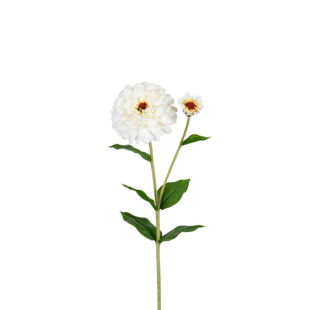 Real Touch White Zinnia Stem