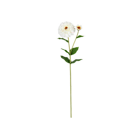 Real Touch White Zinnia Stem