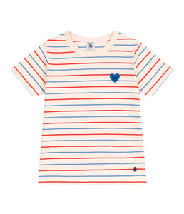 Short Sleeve Multi-Stripe Tee in Red + Blue