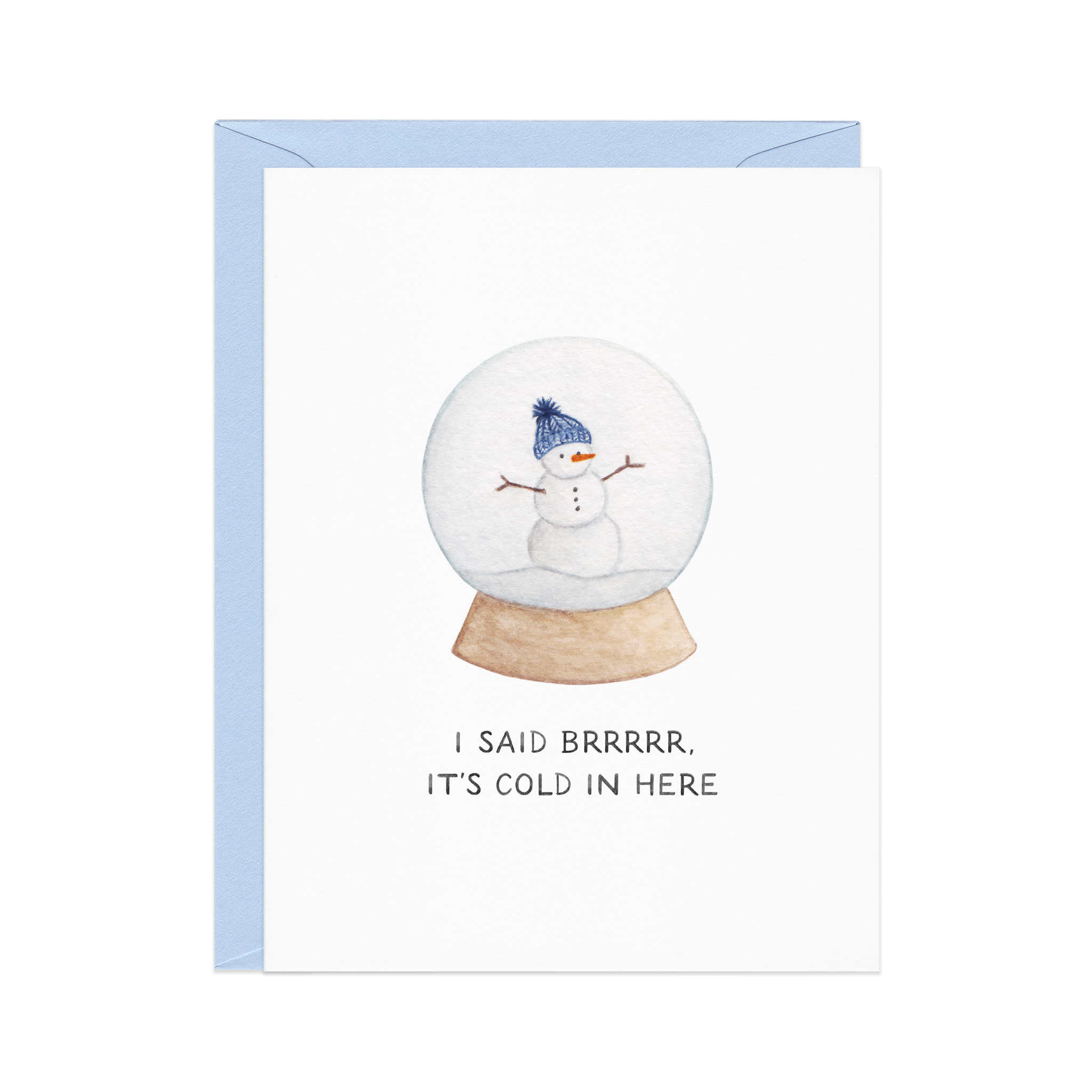 Brr It's Cold In Here — Snowglobe Millennial Christmas Card