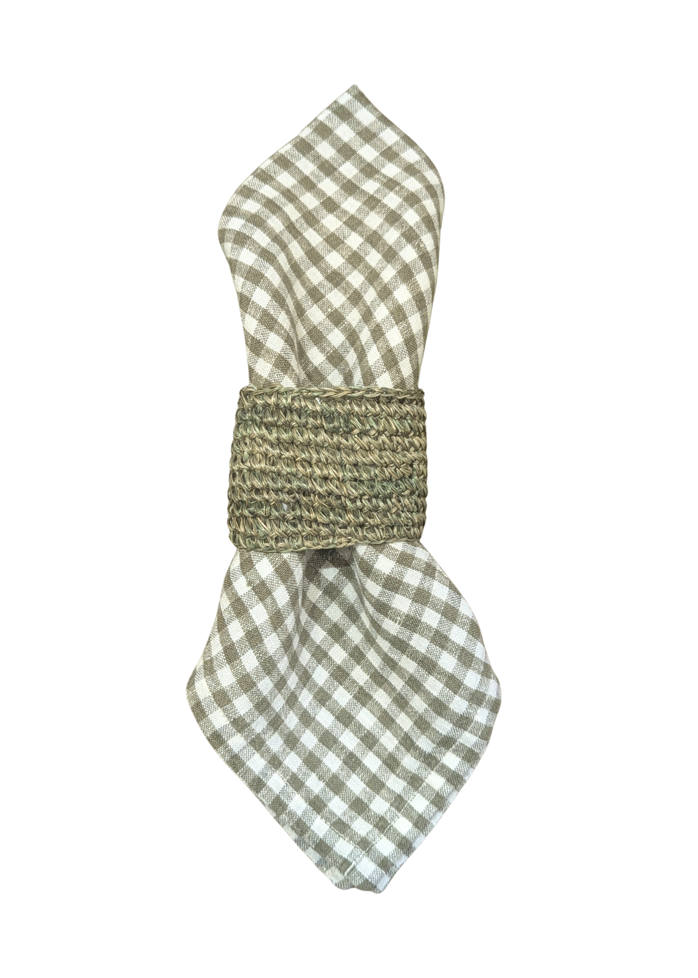Woven Abaca Napkin Ring in Green