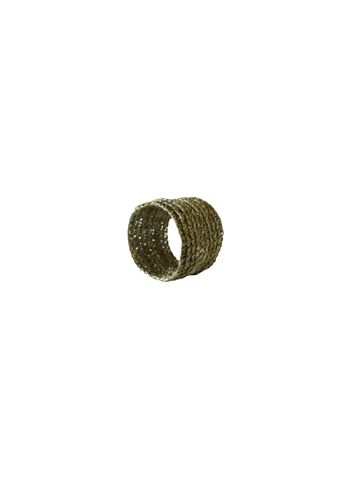 Woven Abaca Napkin Ring in Green