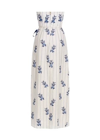 Cinefila Hand Embroidered Strapless Maxi Dress in Valle