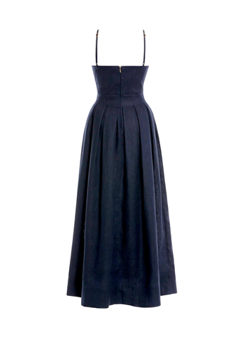 Sula 3-D Floral Applique Spaghetti Strap Maxi Dress in Cauca