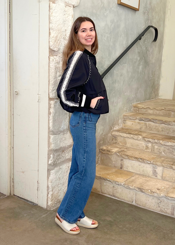 Alberta Pearl Embellished Windbreaker