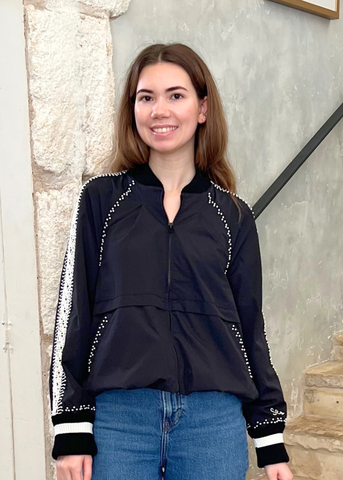 Alberta Pearl Embellished Windbreaker