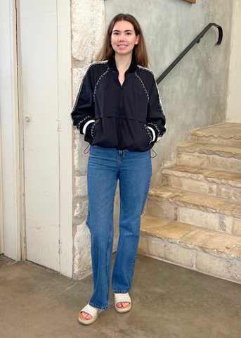 Alberta Pearl Embellished Windbreaker