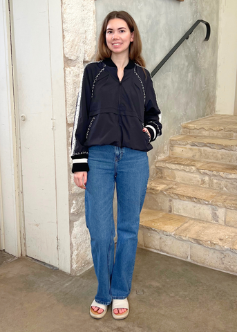 Alberta Pearl Embellished Windbreaker