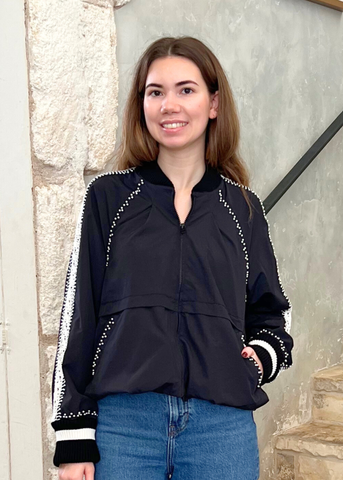 Alberta Pearl Embellished Windbreaker