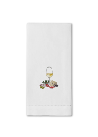 Apero White Embroidered Everyday Towel