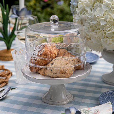 B & T Petite Cake Stand In Whitewash