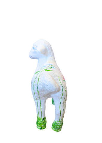 Meadow Flowers Hand Painted Standing Lamb