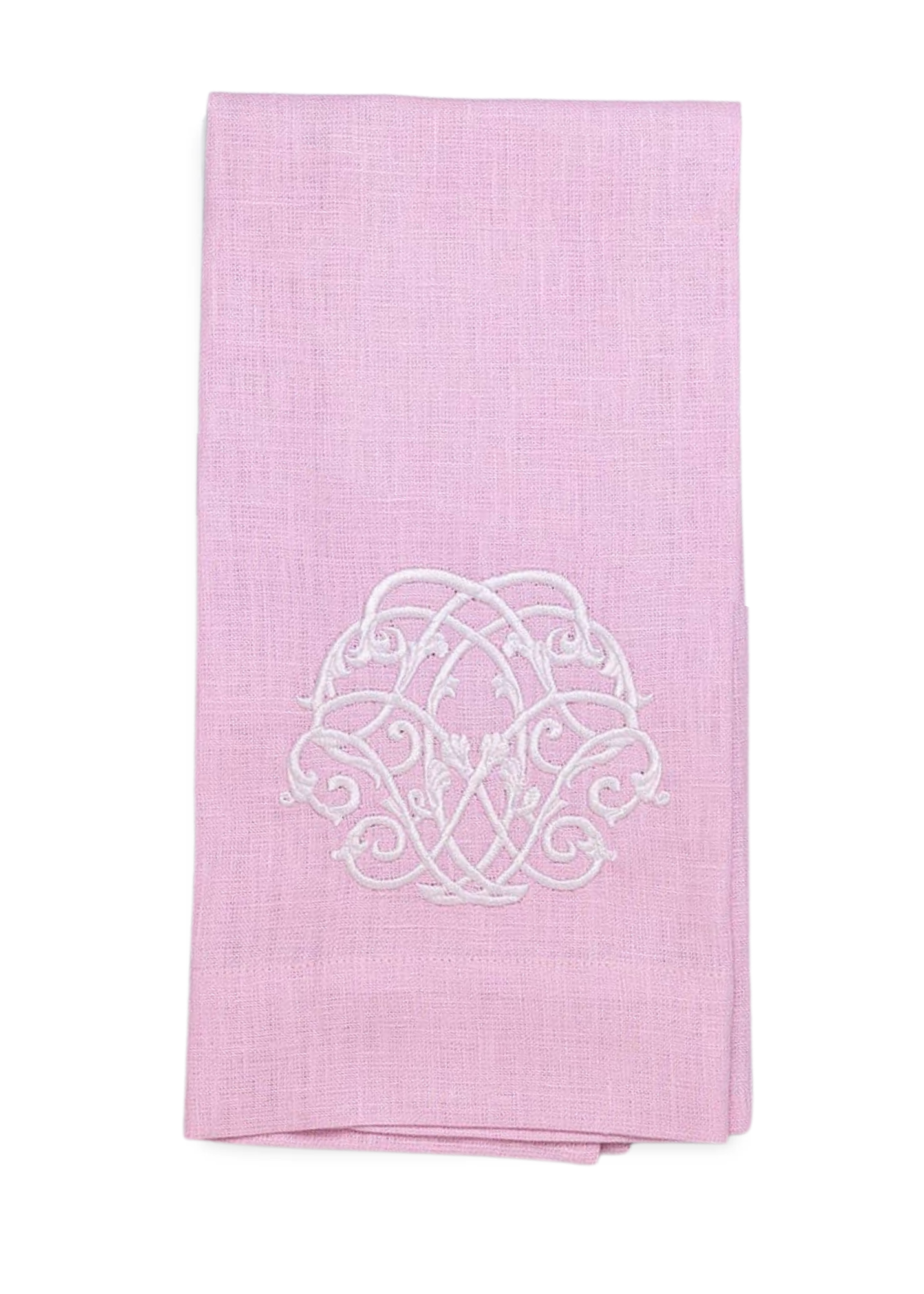 Baroque Linen Towel in Lilac + White