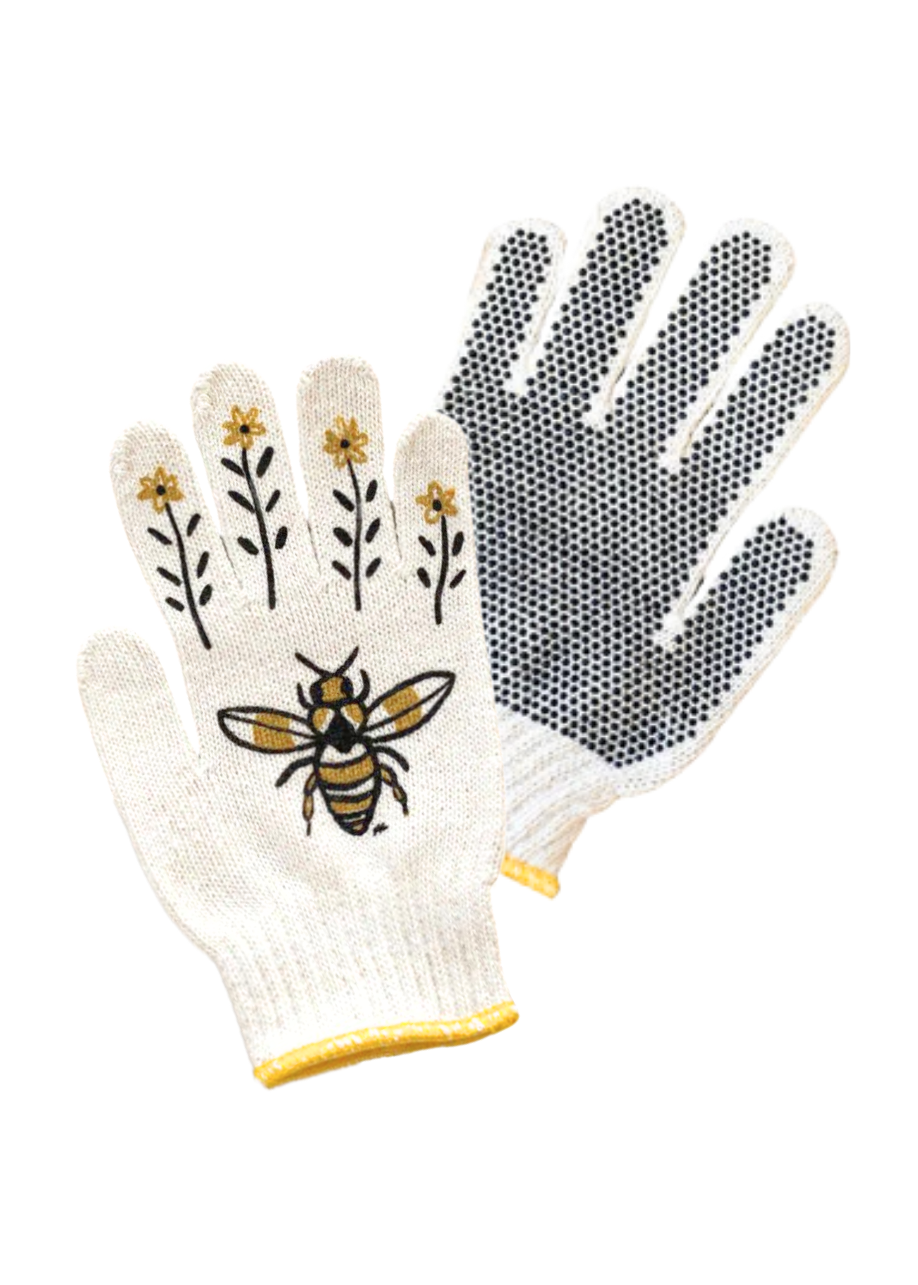 Screen-Printed Bumble Bee Gardening Gloves
