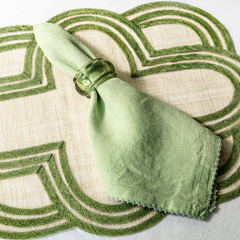 Berry Scallop Napkin In Seagrass