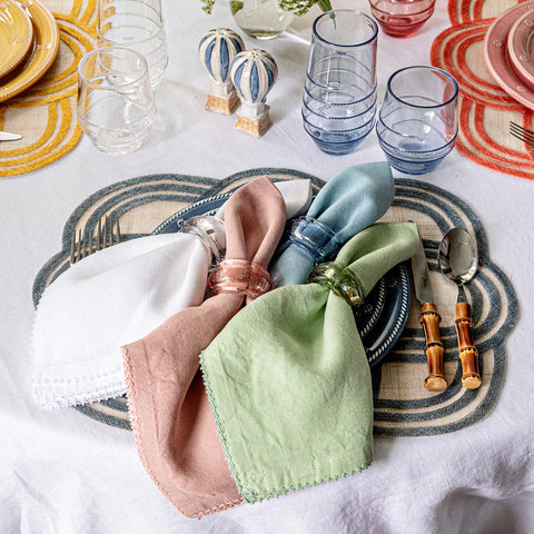 Berry Scallop Napkin In Seagrass