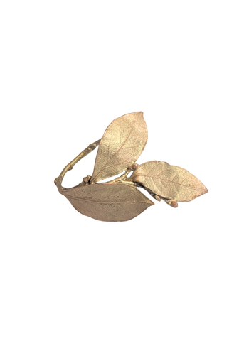 Bay Leaf Herb Metal Napkin Ring in Brass