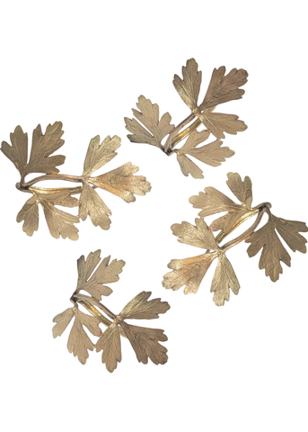 Parsley Herb Metal Napkin Ring in Brass