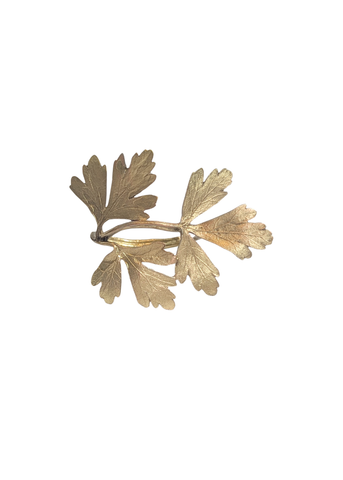 Parsley Herb Metal Napkin Ring in Brass