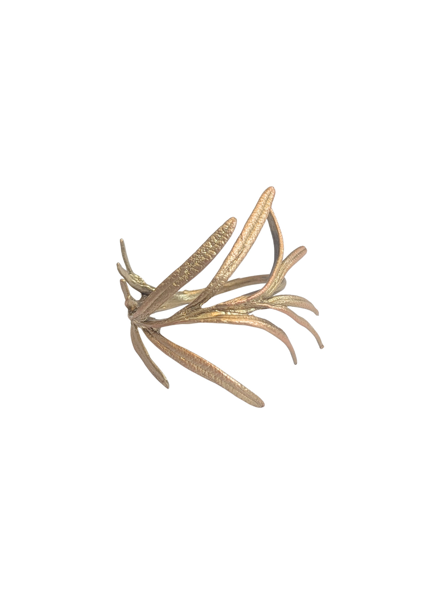 Rosemary Herb Metal Napkin Ring in Brass