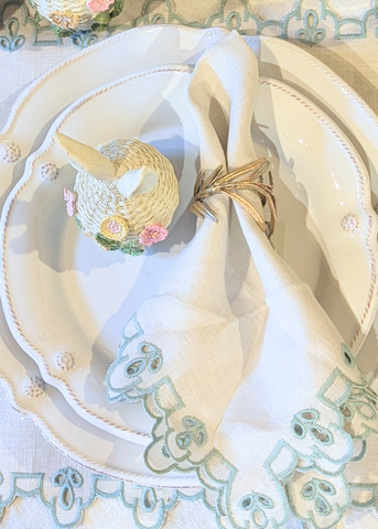 Rosemary Herb Metal Napkin Ring in Brass