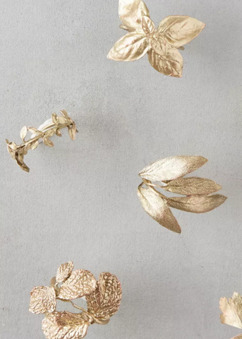 Thyme Herb Metal Napkin Ring in Brass