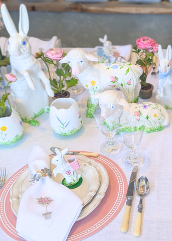 Meadow Flowers Hand Painted Standing Lamb