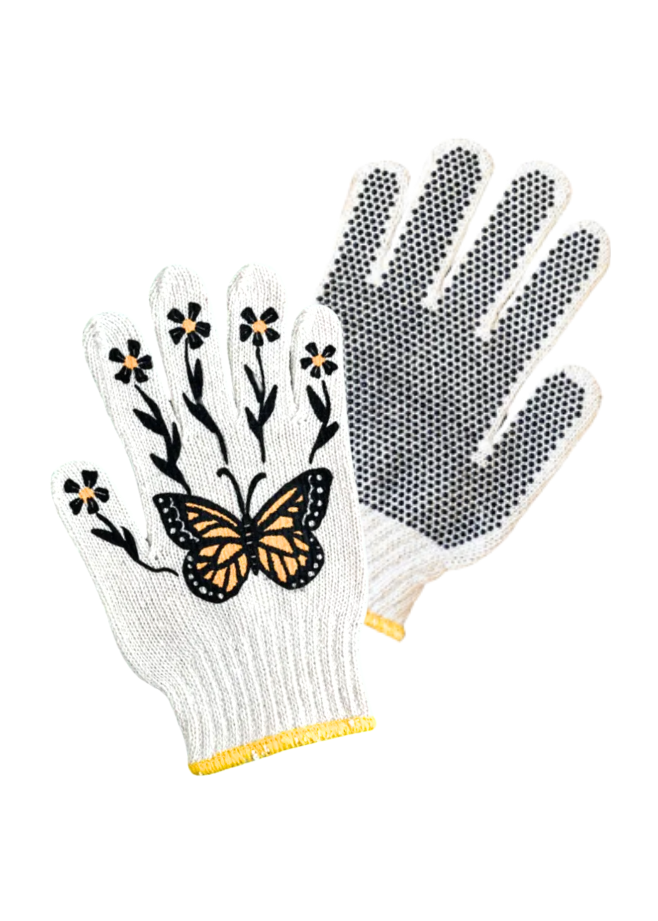 Screen-Printed Butterfly Gardening Gloves
