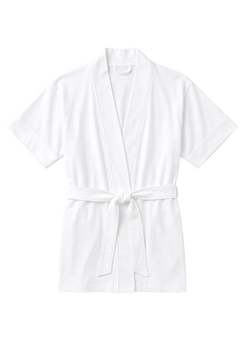Butterknit Short Sleeve Short Robe in White