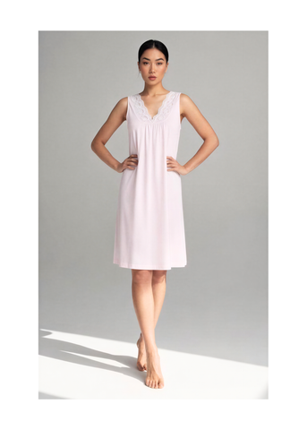 Butterknit Eyelet Lace Sleeveless Gown in Pink