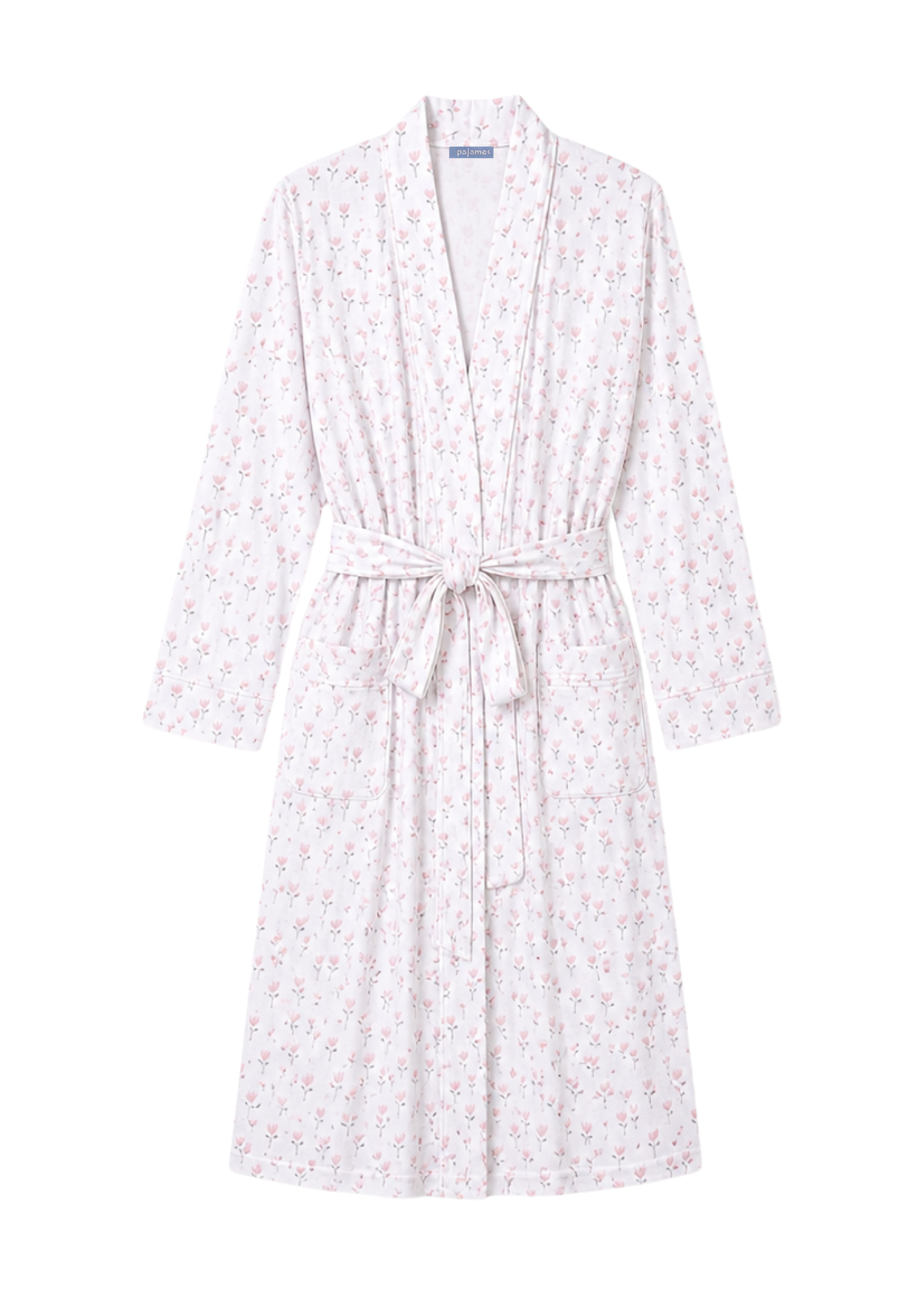 Butterknit Tulips Long Sleeve Short Robe in Pink