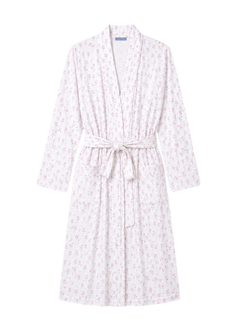 Butterknit Tulips Long Sleeve Short Robe in Pink
