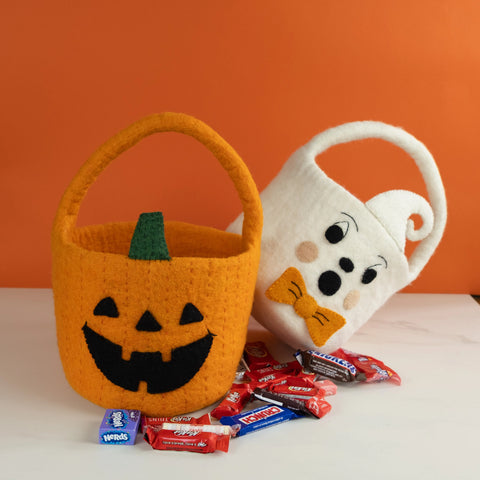 Jack O'Lantern Felt Halloween Bucket